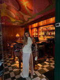 Elegant White Turtleneck Long Dress Sexy Women's Casual Pleated Slit Maxi Dresses Evening Party Prom Black Summer Holiday 2026