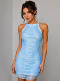 Ladies Gradient Tassel Off-Shoulder Bodycon Design Celebrity Club Party Sleeveless Sexy Mini Bandage Dress 2026