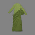 Elegant Pleated Mesh Shawl Maxi Dress Chic Long Sleeve Slim Fit Dresses 2026 Spring New O-Neck Party Prom Gowns Chic