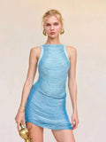 Ladies Gradient Tassel Off-Shoulder Bodycon Design Celebrity Club Party Sleeveless Sexy Mini Bandage Dress 2026