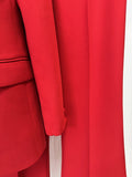 Women's Suits Solid Fashion 3D Flowers Single Breasted Blazer 2 Piece Jacket Pants Outfits Female Formal Pantsuit Set