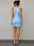 Ladies Gradient Tassel Off-Shoulder Bodycon Design Celebrity Club Party Sleeveless Sexy Mini Bandage Dress 2026