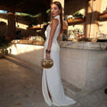 Elegant White Turtleneck Long Dress Sexy Women's Casual Pleated Slit Maxi Dresses Evening Party Prom Black Summer Holiday 2026