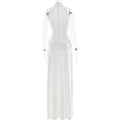 Elegant White Turtleneck Long Dress Sexy Women's Casual Pleated Slit Maxi Dresses Evening Party Prom Black Summer Holiday 2026