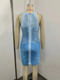 Ladies Gradient Tassel Off-Shoulder Bodycon Design Celebrity Club Party Sleeveless Sexy Mini Bandage Dress 2026