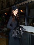 Women Elegant Evening Club Party Trumpet Long Sleeves Sexy Turtleneck Tight Maxi Bandage Dress Black Vestido