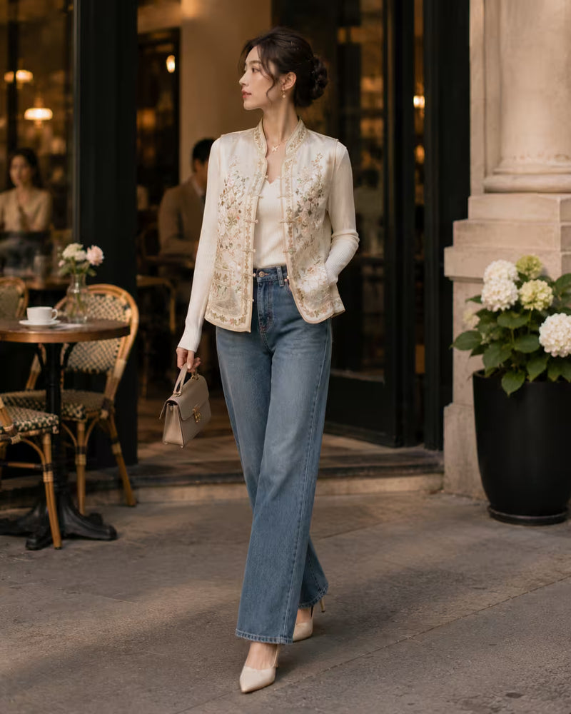 Embroidered Jacket styled in real life