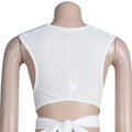 Women 2 Pieces Set Low-Neck Solid Lace Up Corset Top+Stripe Swirl Print Pants Elastic Skinny Sporty Street Outfits