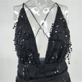 Sexy Backless Vintage Mesh Sequin Mini Summer Dress Women Club Beach Bodycon Party Dress Elegant Evening Prom Dresses Vestidos
