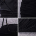 High Quality Sexy Long Bodycon Draped HL Bandage Dresses Women Spaghetti Straps Organza Mesh Maxi Dresses Party Club