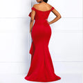 Winter Women Slash Neck Short Sleeve Pearl Dress Sexy Office Lady Africa Evening Night Club Party Long Maxi Dresses GL05143
