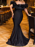 Winter Women Slash Neck Sleeveless Ruffles Empire Dress Sexy Evening Party Night Mermaid Maxi Long Bandage Dresses