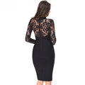 2026 Spring Autumn Women Bandage Dress Elegant White Sexy Long Sleeve Hollow Lace Bodycon Club Evening Party Vestidos