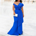 Winter Women Slash Neck Short Sleeve Pearl Dress Sexy Office Lady Africa Evening Night Club Party Long Maxi Dresses GL05143