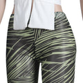 Women 2 Pieces Set Low-Neck Solid Lace Up Corset Top+Stripe Swirl Print Pants Elastic Skinny Sporty Street Outfits