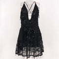 Sexy Backless Vintage Mesh Sequin Mini Summer Dress Women Club Beach Bodycon Party Dress Elegant Evening Prom Dresses Vestidos