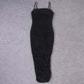 High Quality Sexy Long Bodycon Draped HL Bandage Dresses Women Spaghetti Straps Organza Mesh Maxi Dresses Party Club