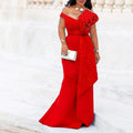 Winter Women Slash Neck Short Sleeve Pearl Dress Sexy Office Lady Africa Evening Night Club Party Long Maxi Dresses GL05143