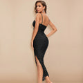 High Quality Sexy Long Bodycon Draped HL Bandage Dresses Women Spaghetti Straps Organza Mesh Maxi Dresses Party Club