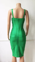 New 2026 Women Sexy Celebrity Midi Red White HL Elastic Bandage Dress Spaghetti Strap Club Bodycon Party Dress Wholesale HL434