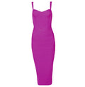 New 2026 Women Sexy Celebrity Midi Red White HL Elastic Bandage Dress Spaghetti Strap Club Bodycon Party Dress Wholesale HL434