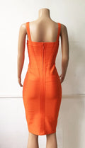 New 2026 Women Sexy Celebrity Midi Red White HL Elastic Bandage Dress Spaghetti Strap Club Bodycon Party Dress Wholesale HL434