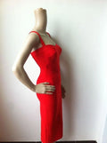 New 2026 Women Sexy Celebrity Midi Red White HL Elastic Bandage Dress Spaghetti Strap Club Bodycon Party Dress Wholesale HL434