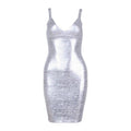 Women's Gold Bandage Dress Bodycon Spaghetti Celebrity Runway Sexy Club Costume Party Summer 2026 New