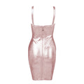 Women's Gold Bandage Dress Bodycon Spaghetti Celebrity Runway Sexy Club Costume Party Summer 2026 New