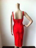 New 2026 Women Sexy Celebrity Midi Red White HL Elastic Bandage Dress Spaghetti Strap Club Bodycon Party Dress Wholesale HL434