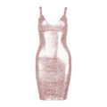 Women's Gold Bandage Dress Bodycon Spaghetti Celebrity Runway Sexy Club Costume Party Summer 2026 New