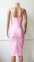 New 2026 Women Sexy Celebrity Midi Red White HL Elastic Bandage Dress Spaghetti Strap Club Bodycon Party Dress Wholesale HL434
