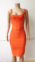 New 2026 Women Sexy Celebrity Midi Red White HL Elastic Bandage Dress Spaghetti Strap Club Bodycon Party Dress Wholesale HL434