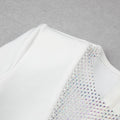 New Winter Women Black Beading Long Sleeve Rayon Bandage Sexy Hollow Out Mini Club Celebrity Runway Party Dress