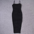 High Quality Sexy Long Bodycon Draped HL Bandage Dresses Women Spaghetti Straps Organza Mesh Maxi Dresses Party Club