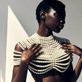 Fashion Pearl Shawl Tops Women 2026 O-neck Handmade Beading Shawl Top Ladies Party Female Elegant Shawl Tops