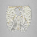 Fashion Pearl Shawl Tops Women 2026 O-neck Handmade Beading Shawl Top Ladies Party Female Elegant Shawl Tops