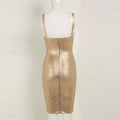 Women's Gold Bandage Dress Bodycon Spaghetti Celebrity Runway Sexy Club Costume Party Summer 2026 New