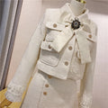 2026 Winter New Women Tweed Fringed 2 Two-Piece Set Sexy Long Sleeve Button Jacket + Short Skirt Set Vestidos Party Suit