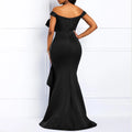 Winter Women Slash Neck Short Sleeve Pearl Dress Sexy Office Lady Africa Evening Night Club Party Long Maxi Dresses GL05143