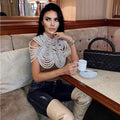 Fashion Pearl Shawl Tops Women 2026 O-neck Handmade Beading Shawl Top Ladies Party Female Elegant Shawl Tops