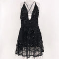 Sexy Backless Vintage Mesh Sequin Mini Summer Dress Women Club Beach Bodycon Party Dress Elegant Evening Prom Dresses Vestidos