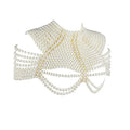 Fashion Pearl Shawl Tops Women 2026 O-neck Handmade Beading Shawl Top Ladies Party Female Elegant Shawl Tops