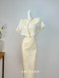 Exquisite Dress Cheongsam with Cloud Shoulders Summer High-end Temperament Improved Girls' Dress