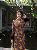 2026 Autumn and Winter Dress Cheongsam Temperament Qipao Dress Women's Clothes