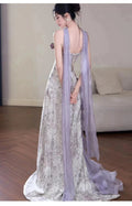 Purple Dress Morning Robe Super Fairy Design Wedding Bride Engagement Wedding Dress Toast Adult Princess Dress