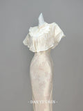 Exquisite Dress Cheongsam with Cloud Shoulders Summer High-end Temperament Improved Girls' Dress