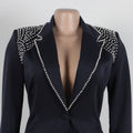 Fashion Pearl Splicing Women's Set Long Sleeve Blazer and Wide Leg Pants Suit 2024 Winter OL Fall Two 2 Piece Set Outfit