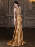 Golden Evening Dress 2026 New High-end Banquet Host Dress Beautiful Bride Engagement Wedding Toast