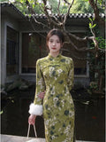 Dress 2026 Autumn and Winter Fleece Cheongsam Qipao Skinny Improved Versatile Playful Cute Dress